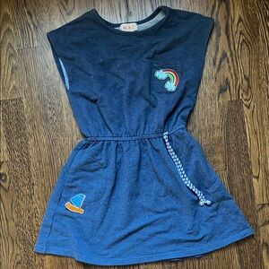 Mi & O Blue Dress with Rainbow Patch
